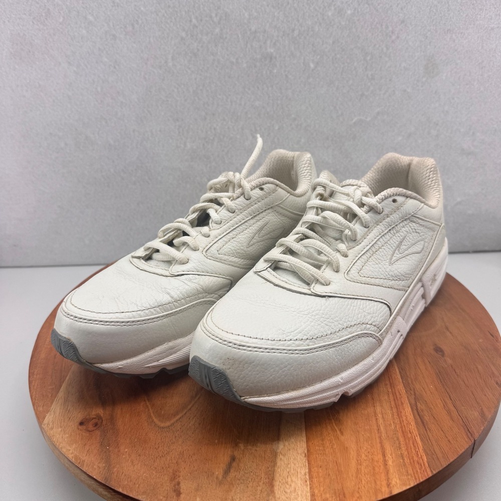 Brooks Addiction Walker Walking‎ Shoes Leather Comfort White Mens  10